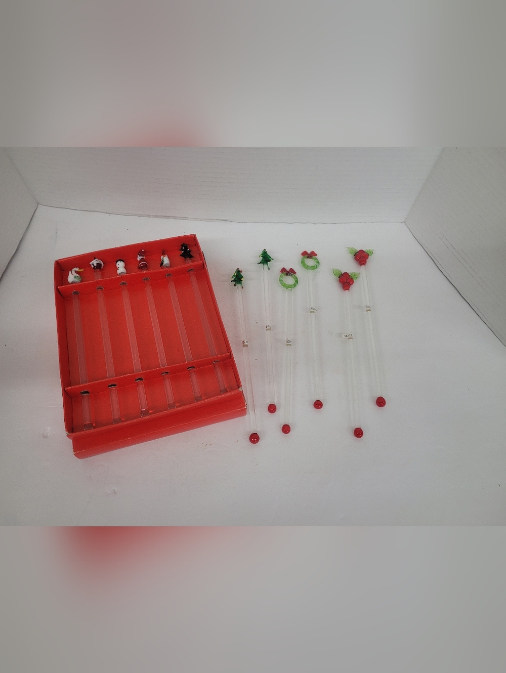 Handblown Glass Cocktail Swizzle Sticks Set Of 12